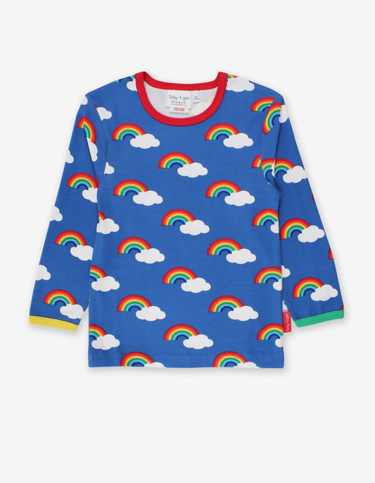 Organic Multi Rainbow Print Long - Sleeved T-Shirt - Toby Tiger UK Retail