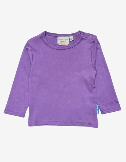 Organic Purple Basic Long - Sleeved T-Shirt - Toby Tiger UK Retail