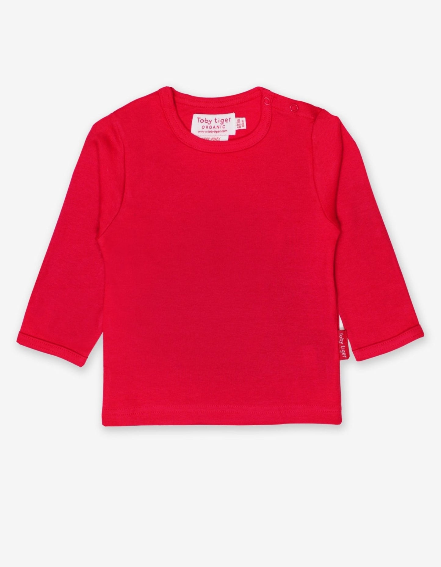 Organic Red Basic Long - Sleeved T-Shirt - Toby Tiger UK Retail