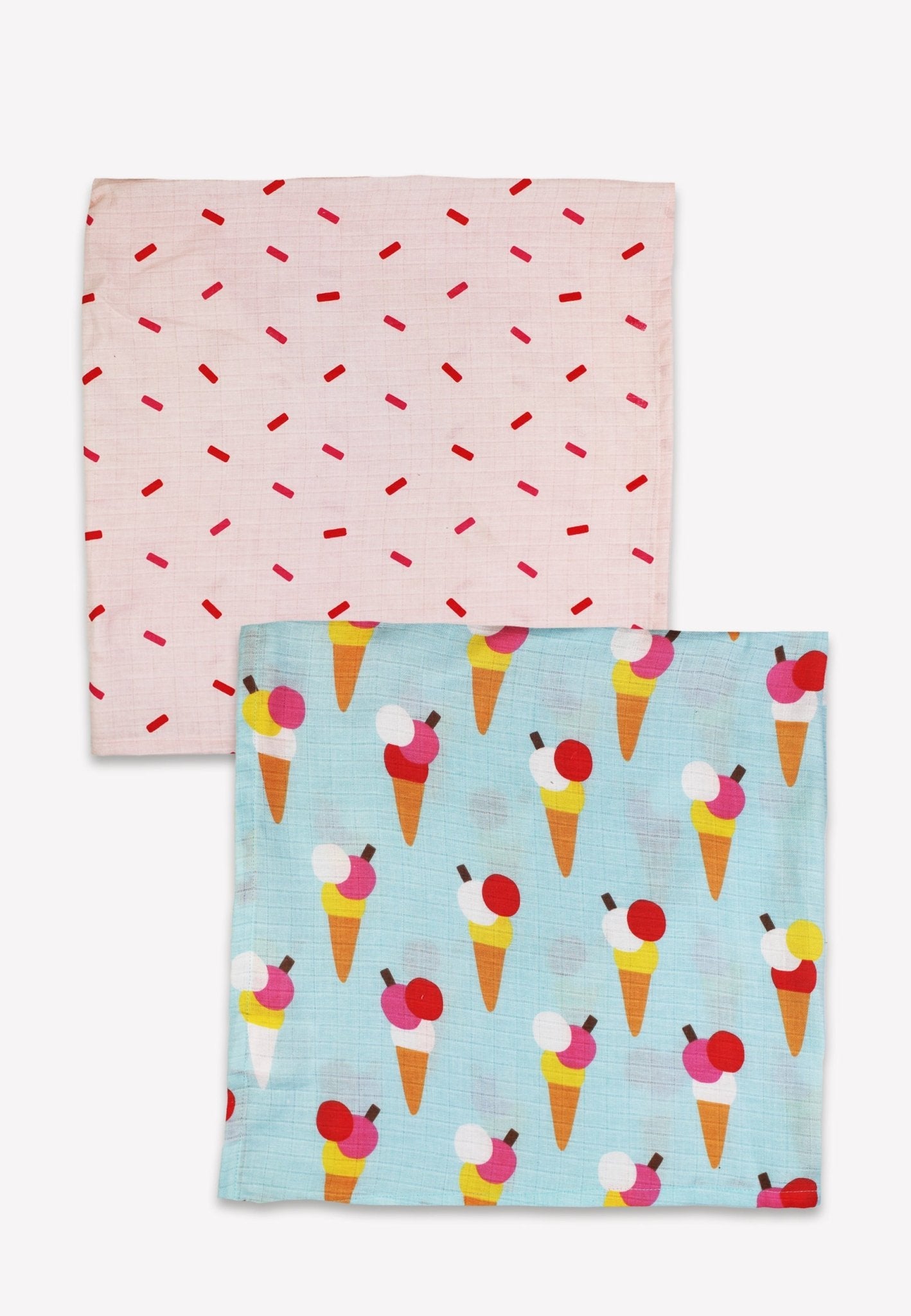 Organic Ice Cream Cones Print 2 Pack Muslins - Toby Tiger