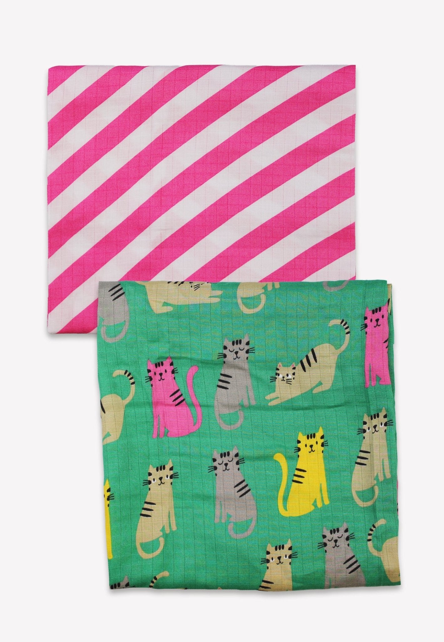 Organic Kitten Print Muslin 2 - Pack - Toby Tiger