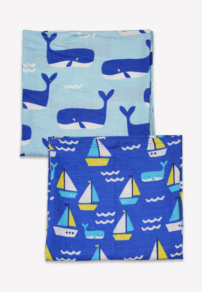 Organic St Ives Print 2 Pack Muslins - Toby Tiger