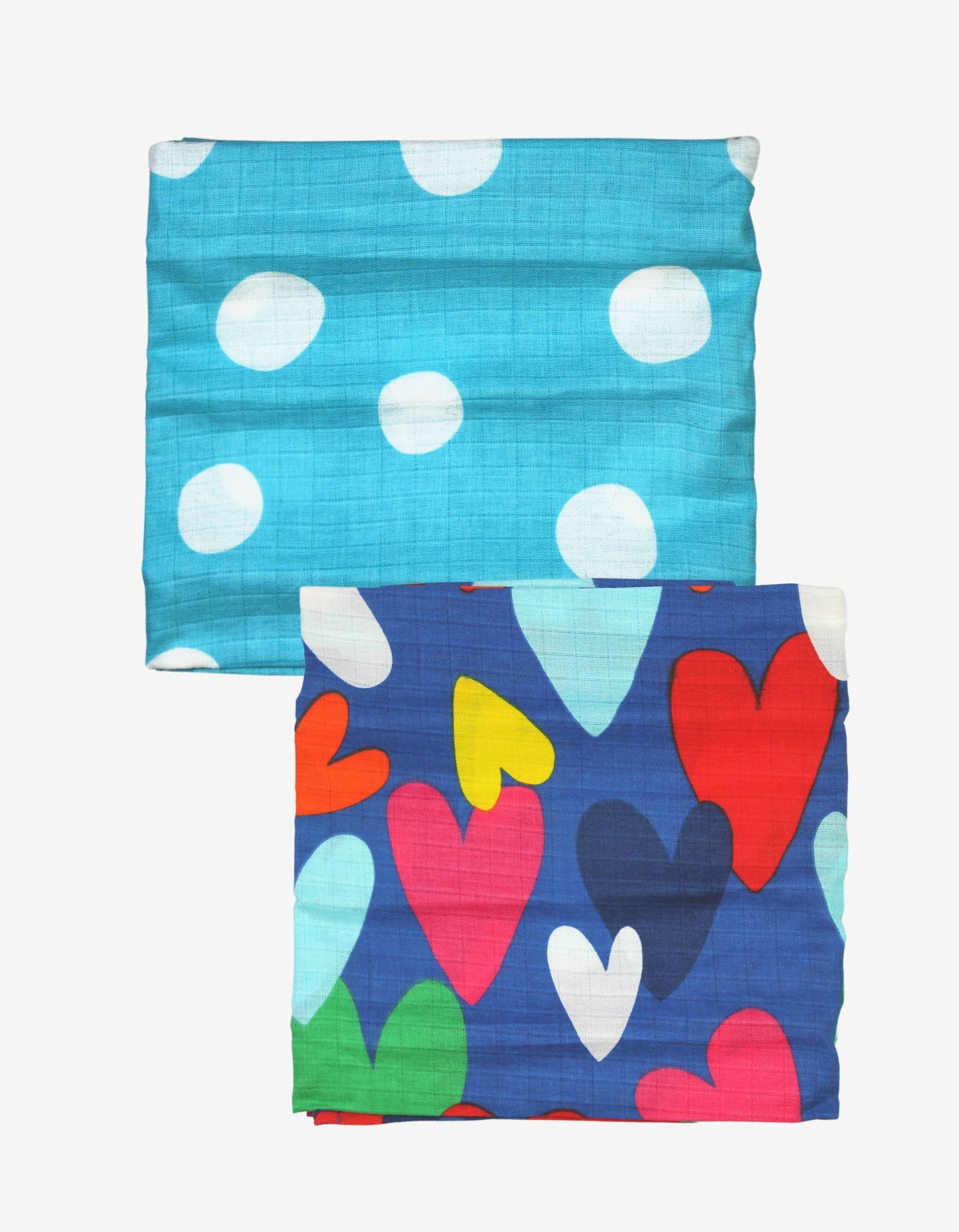 Organic Heart Print Muslin 2 - Pack - Toby Tiger UK Retail