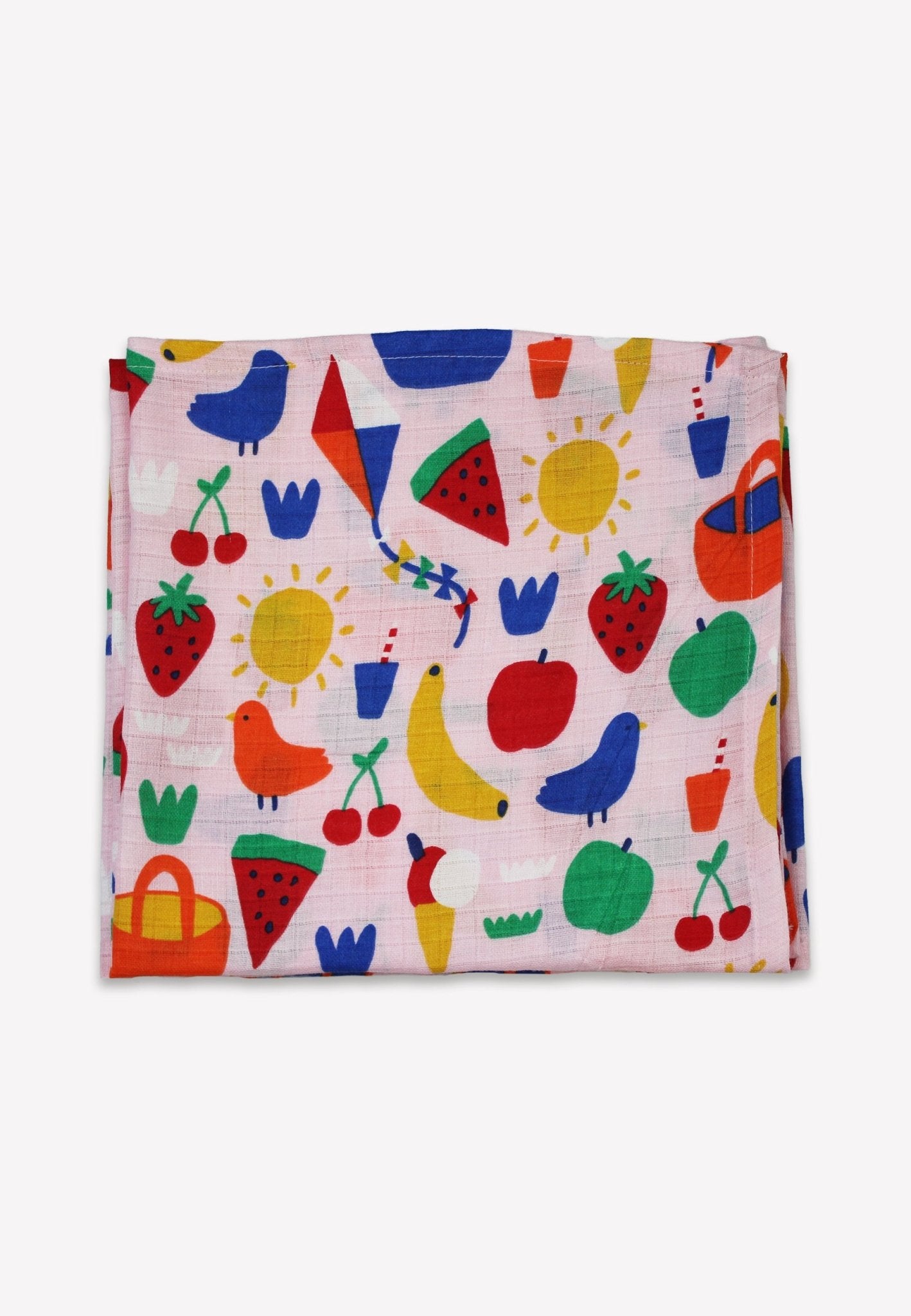 Organic Picnic Print 2 Pack Muslins - Toby Tiger