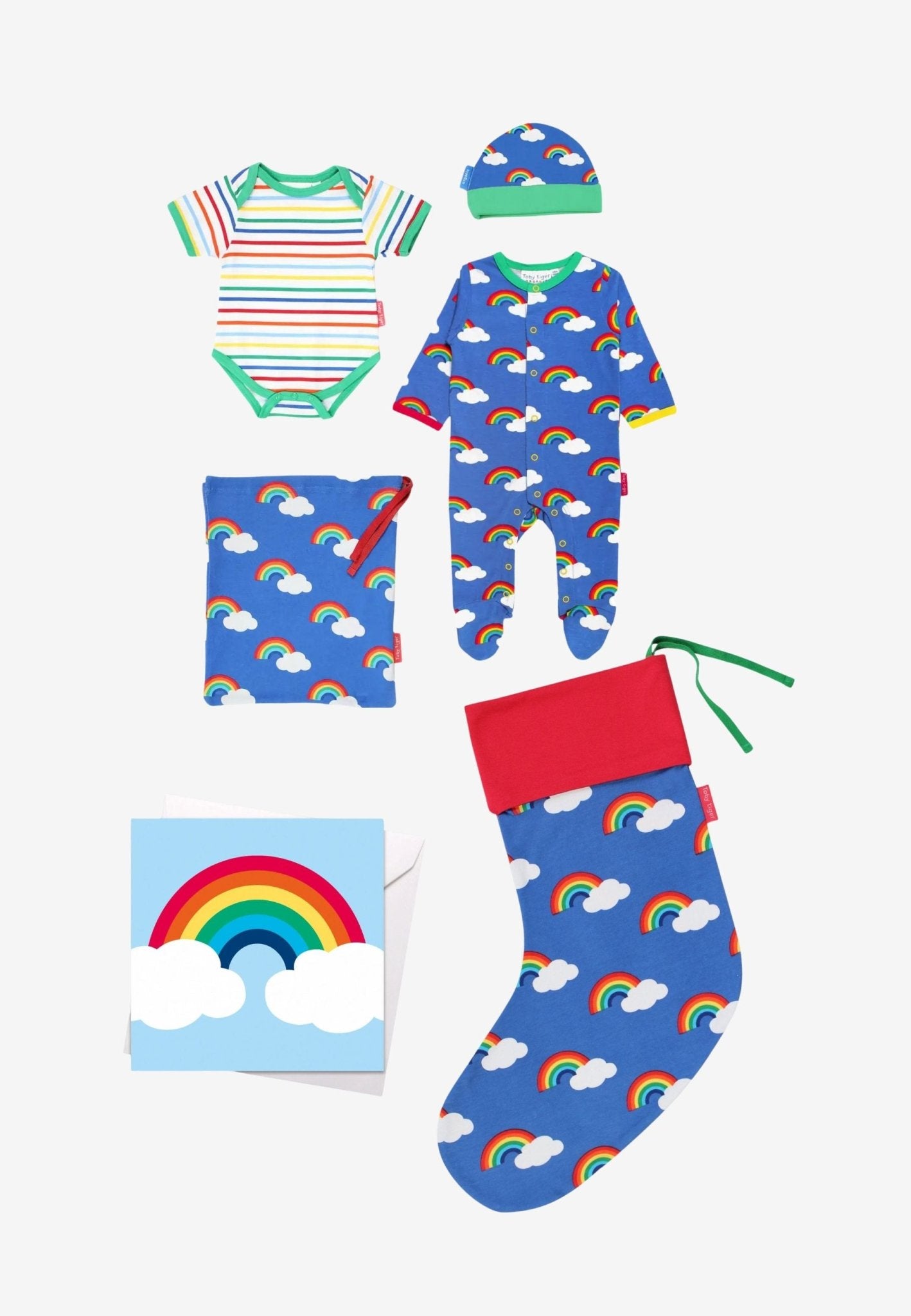 Organic Christmas Stocking Baby Bundle - Rainbow - Toby Tiger