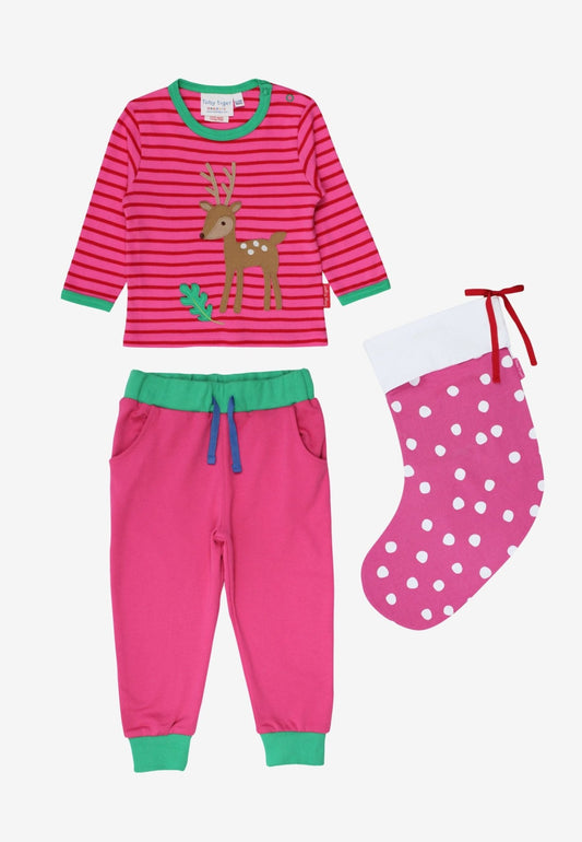 Organic Christmas Stocking Kids Bundle - Pink - Toby Tiger