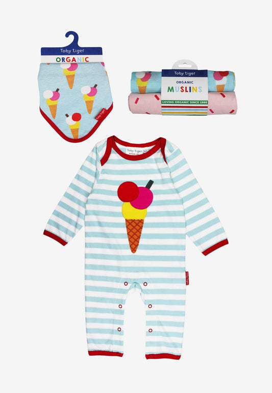 Organic Ice Cream Applique Baby Bundle - Toby Tiger