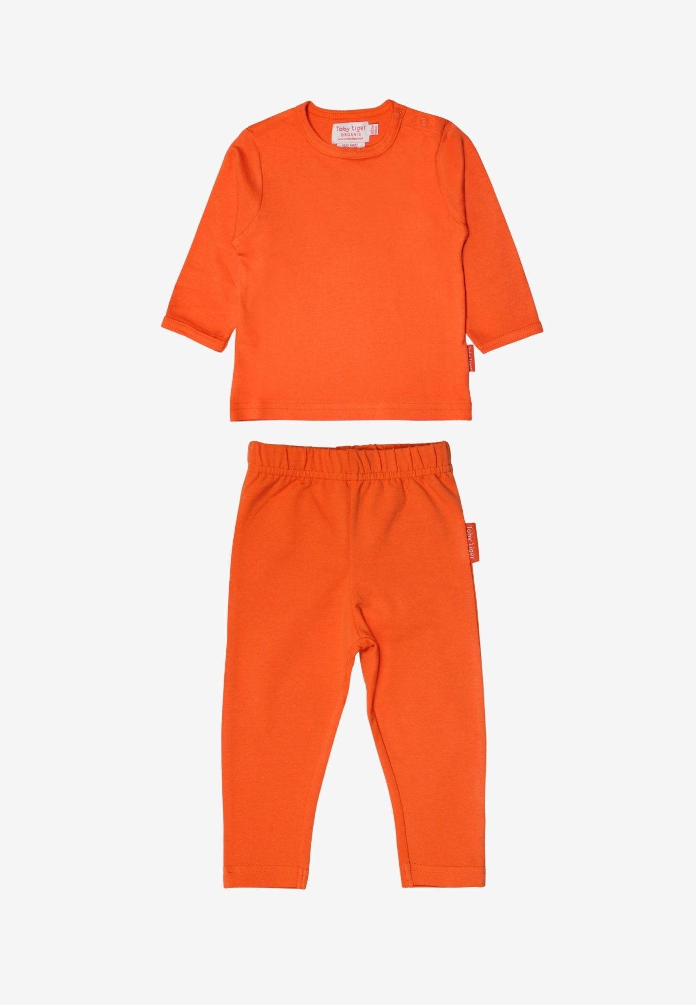 Organic Orange Basic Long - Sleeved T-Shirt & Leggings Bundle - Toby Tiger