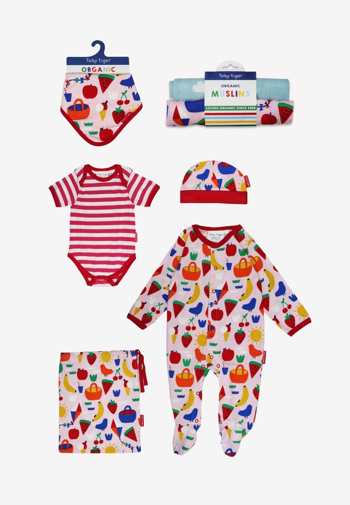 Organic Picnic Print Baby Bundle - Toby Tiger