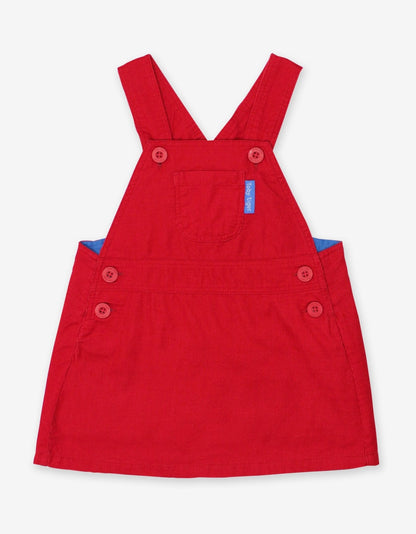 Red Corduroy Dungaree Dress - Toby Tiger UK Retail