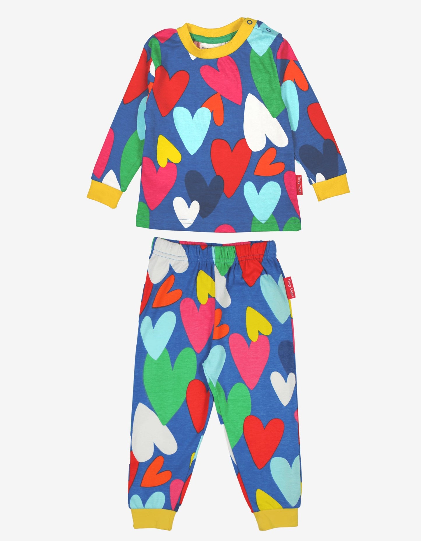 Organic Heart Print Pyjamas - Toby Tiger UK Retail