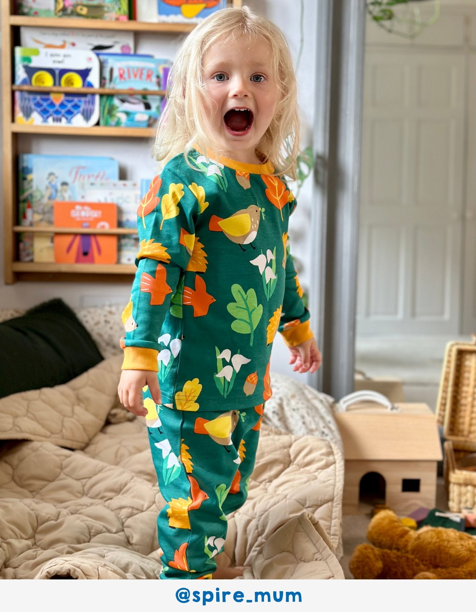 Organic Autumn Print Pyjamas - Toby Tiger UK Retail