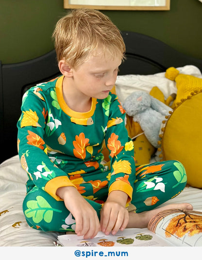 Organic Autumn Print Pyjamas - Toby Tiger UK Retail