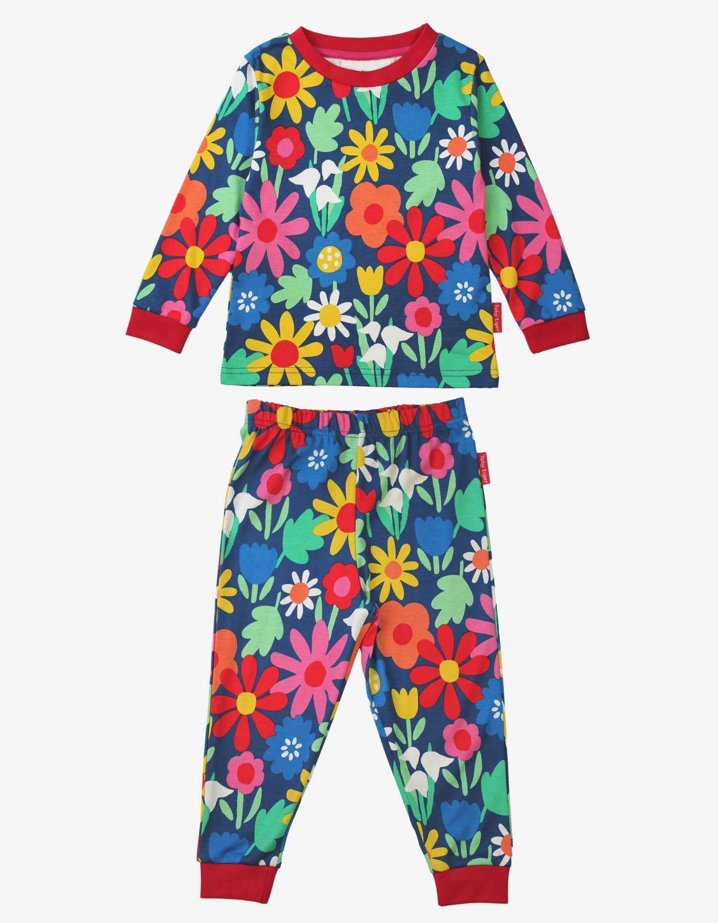 Organic Bold Floral Print Pyjamas - Toby Tiger UK Retail