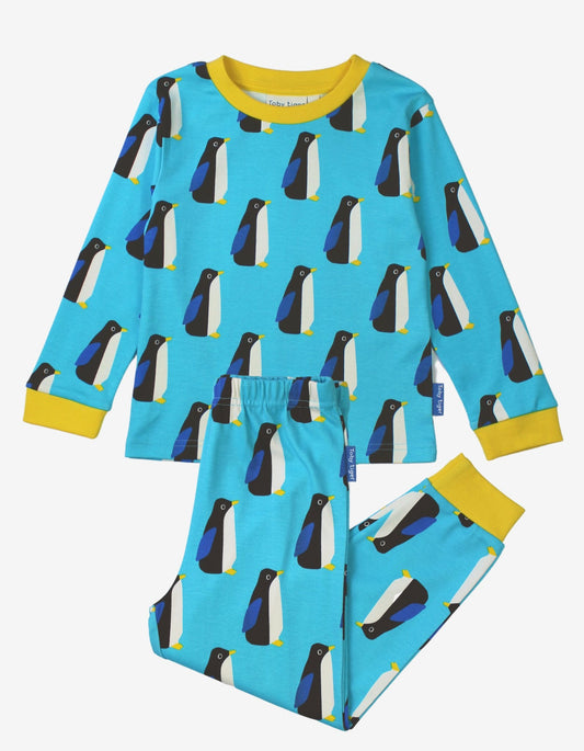 Organic Penguin Print Pyjamas - Toby Tiger UK Retail