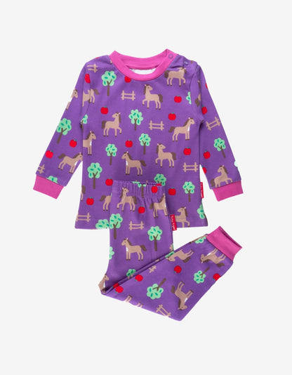 Organic Horse Print Pyjamas - Toby Tiger UK Retail