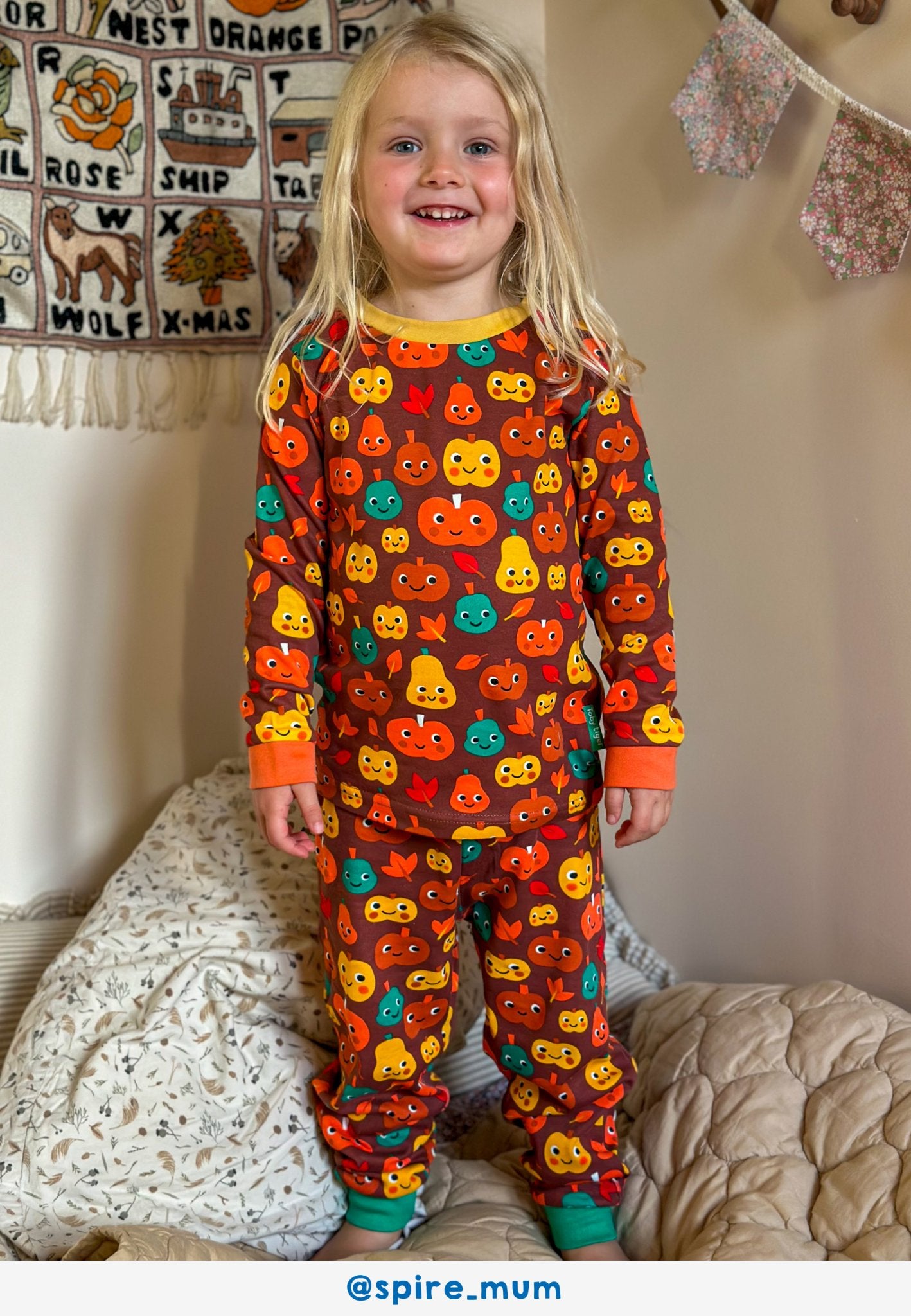 Organic Pumpkin Print Pyjamas - Toby Tiger