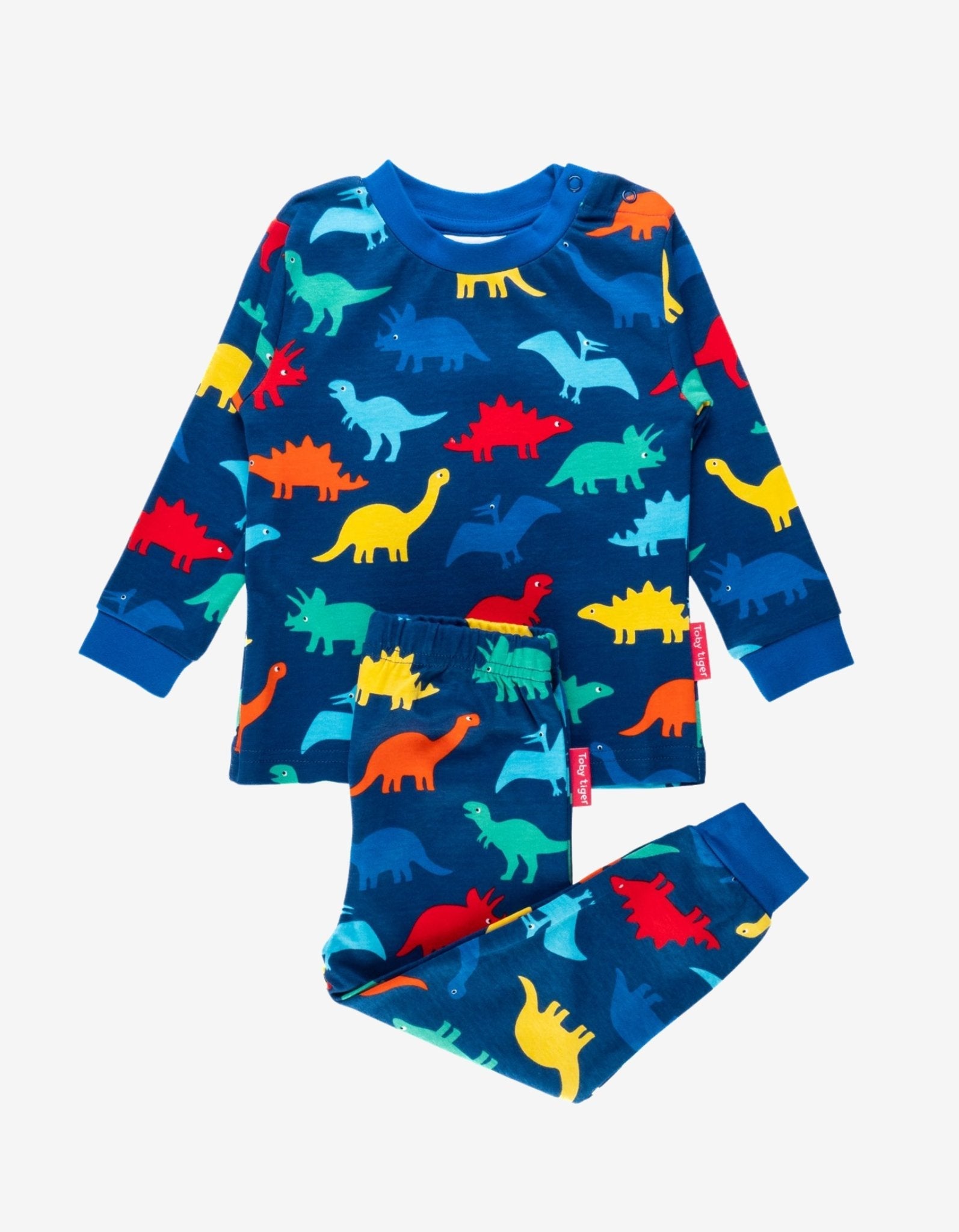 Organic Rainbow Dinosaur Print Pyjamas - Toby Tiger UK Retail