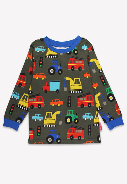 Organic Transport Print Pyjamas - Toby Tiger