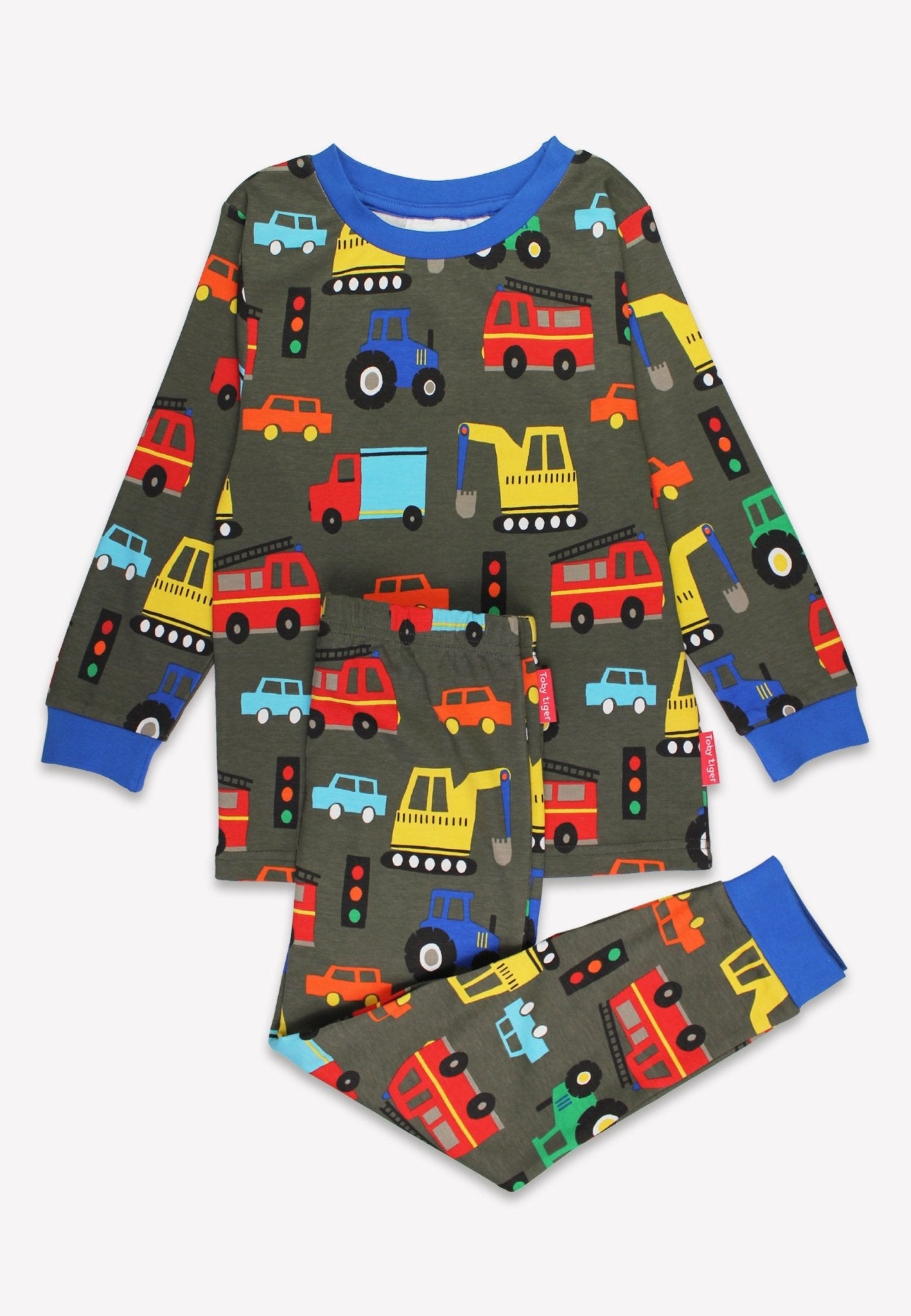 Organic Transport Print Pyjamas - Toby Tiger