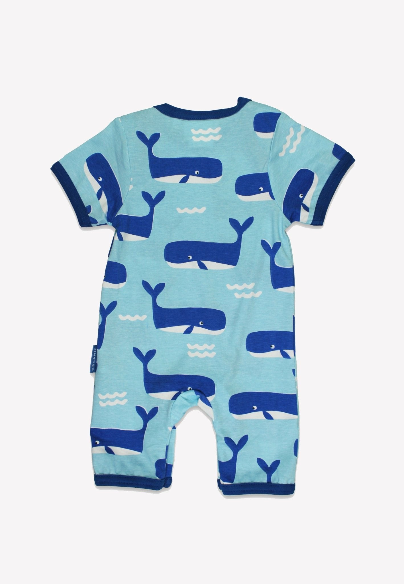 Organic Whale Waves Print Romper - Toby Tiger