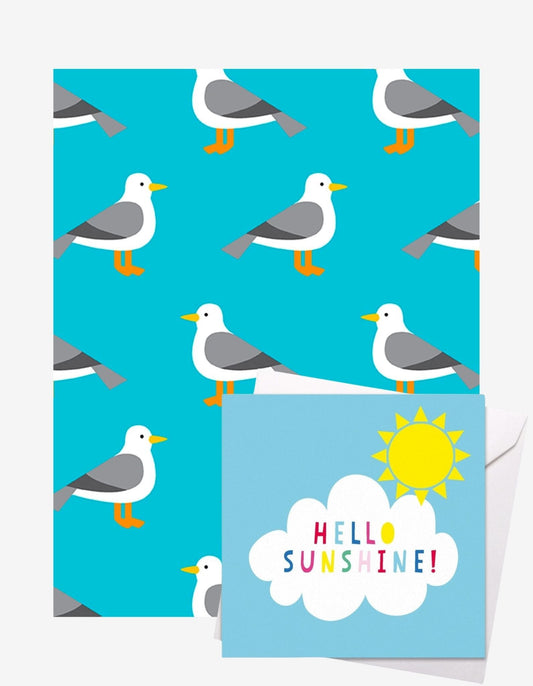 Seagull Gift Wrap + Personalised Card Bundle - Toby Tiger