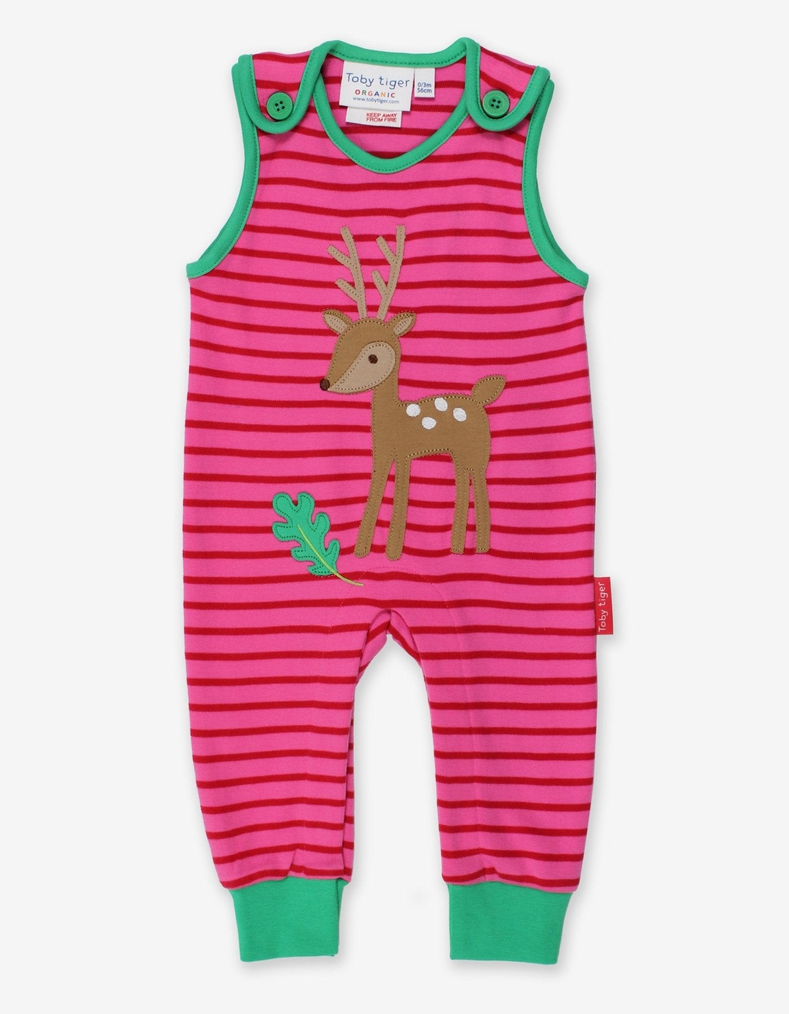 Organic Fawn Applique Slungarees - Toby Tiger UK Retail