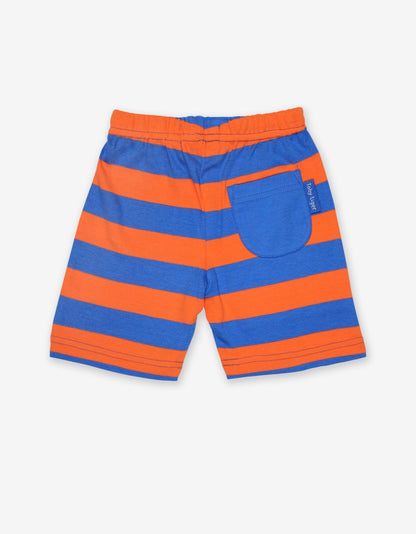 Organic Orange and Blue Stripe Shorts - Toby Tiger UK Retail