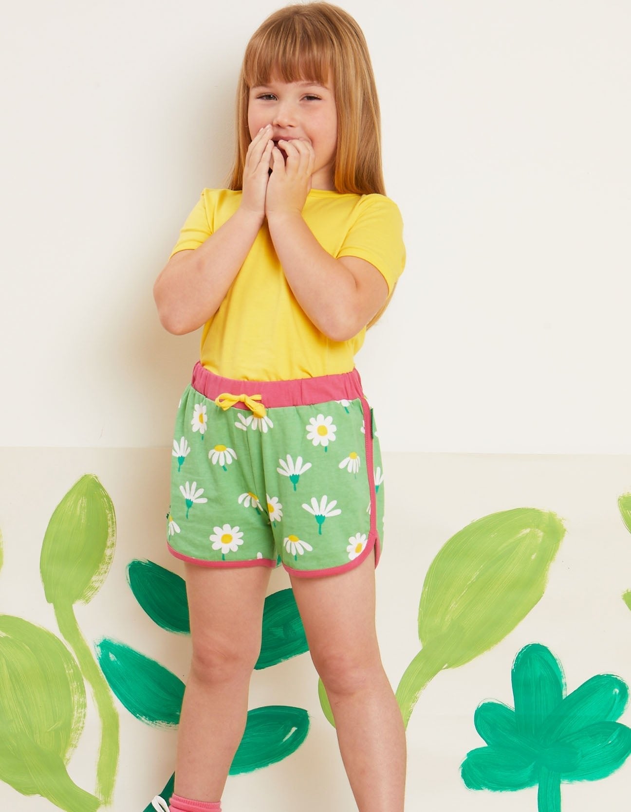 Organic Daisy Print Running Shorts - Toby Tiger UK Retail