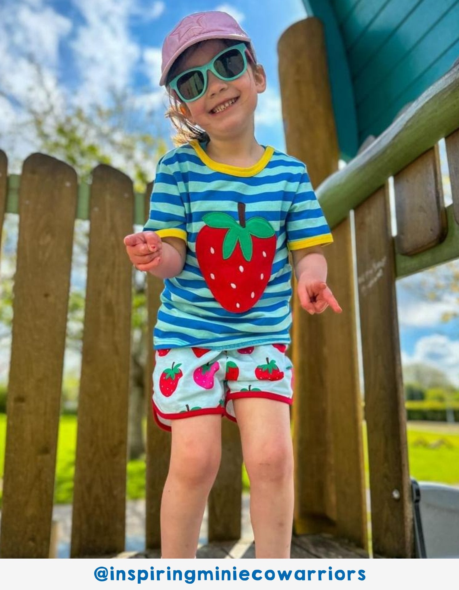 Organic Strawberry Print Running Shorts - Toby Tiger UK Retail