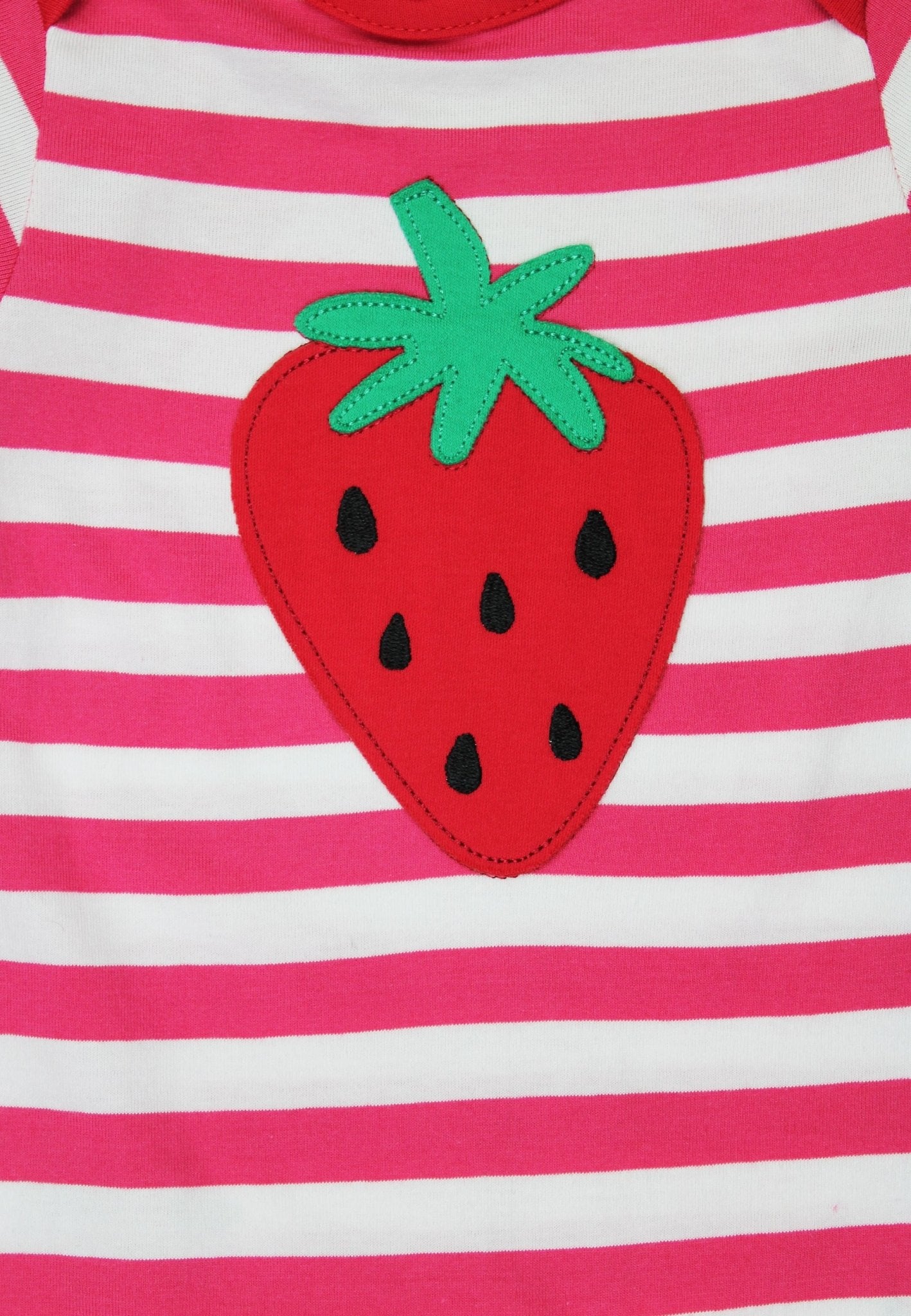 Organic Picnic Strawberry Applique Sleepsuit - Toby Tiger