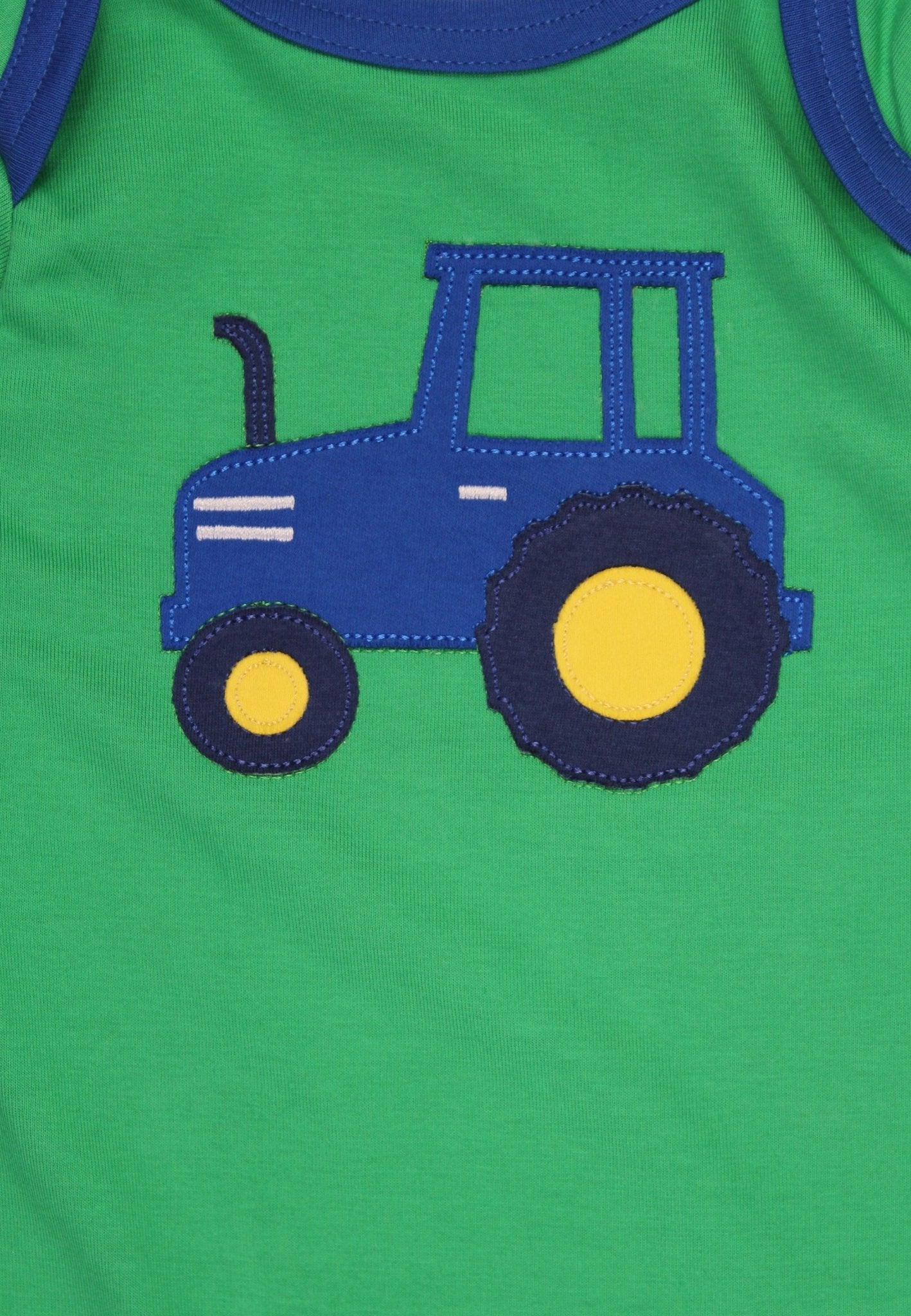 Organic Hillside Tractor Applique Sleepsuit - Toby Tiger