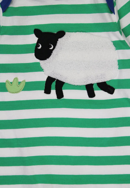 Organic Hillside Sheep Applique Sleepsuit - Toby Tiger