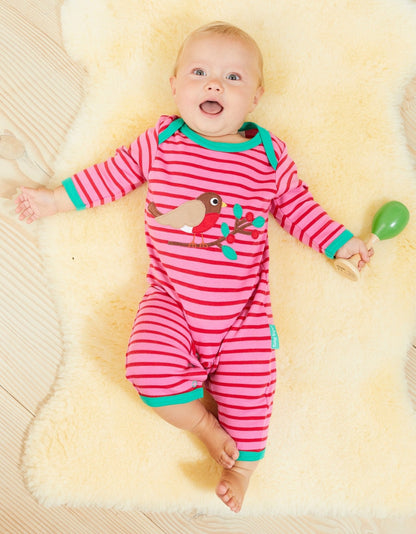 Organic Robin Applique Sleepsuit - Toby Tiger UK Retail