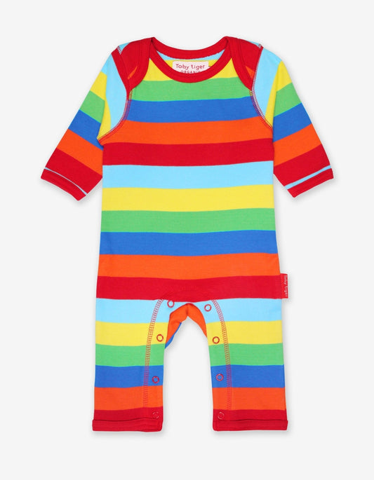 Organic Multi Stripe Sleepsuit - Toby Tiger UK Retail