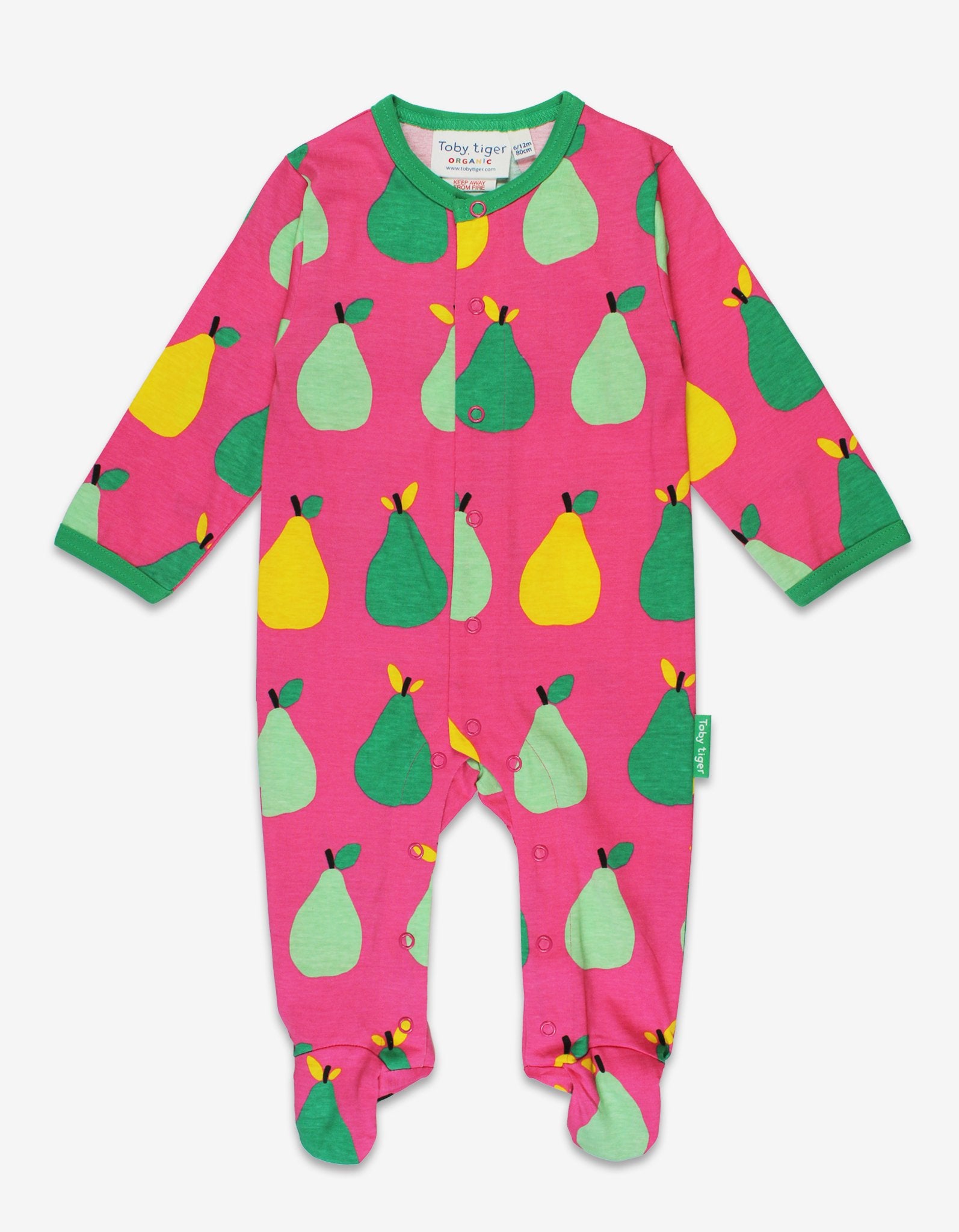 Organic Pear Print Babygrow - Toby Tiger UK Retail