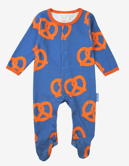 Organic Pretzel Print Babygrow - Toby Tiger UK Retail