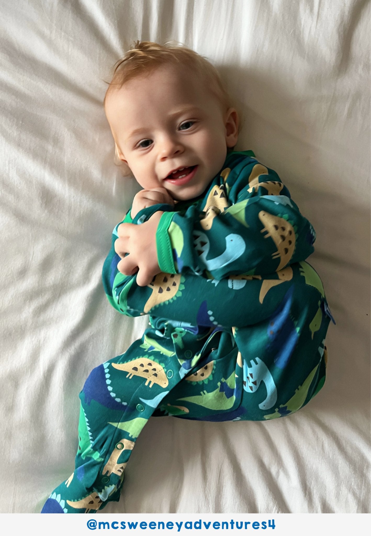 Organic Tonal Dinosaur Print Sleepsuit - Toby Tiger