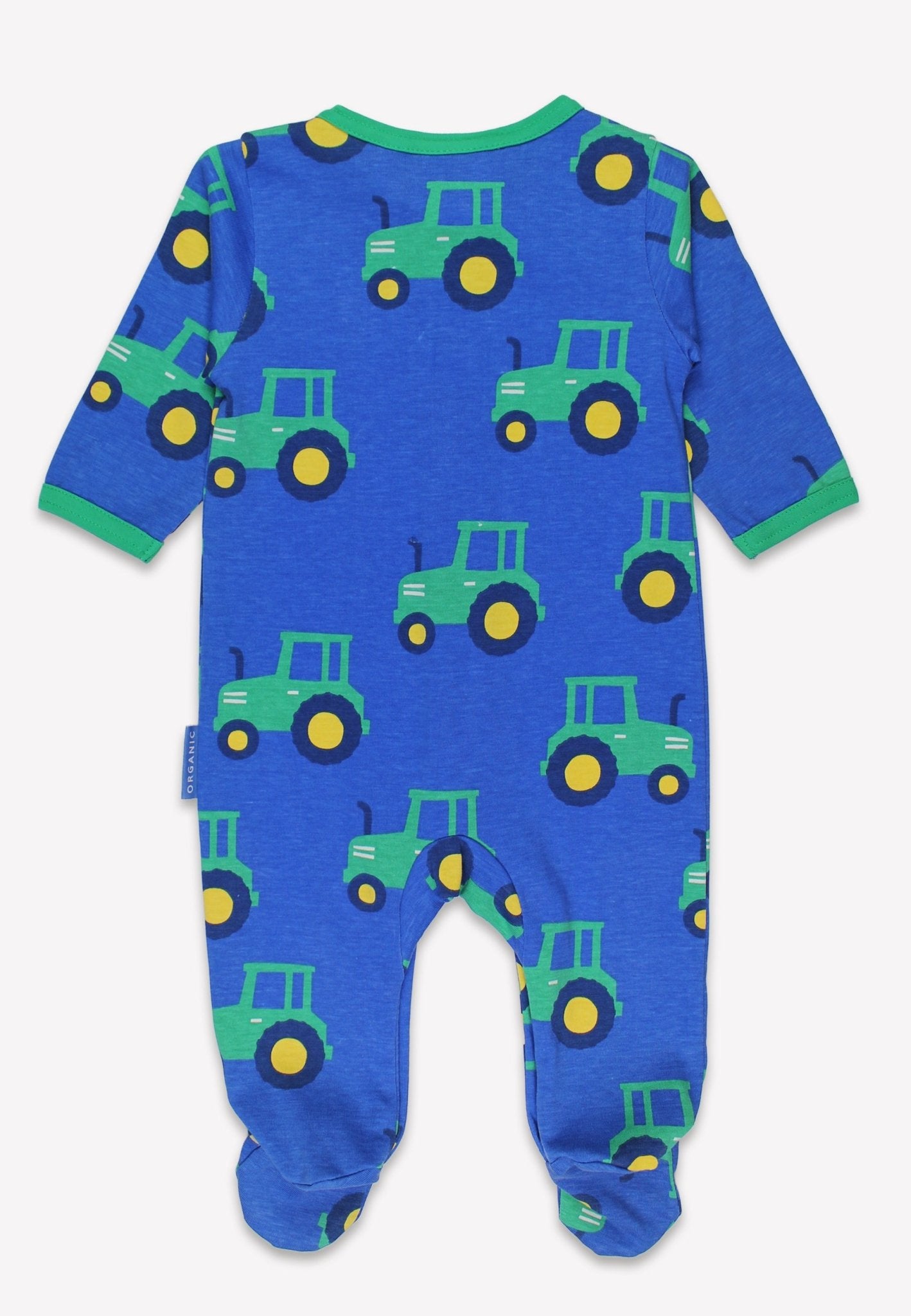 Organic Hillside Tractor Print Sleepsuit - Toby Tiger