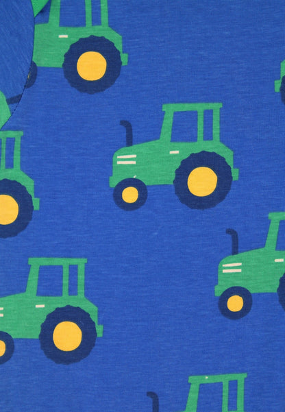 Organic Hillside Tractor Print Sleepsuit - Toby Tiger