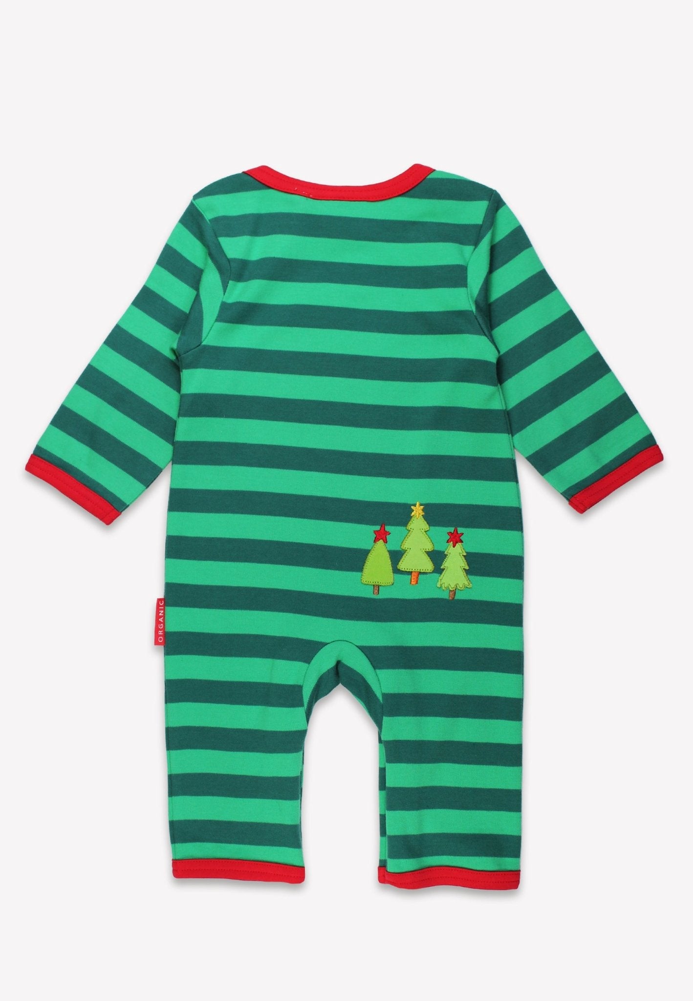 Organic Christmas Bear Applique Sleepsuit - Toby Tiger