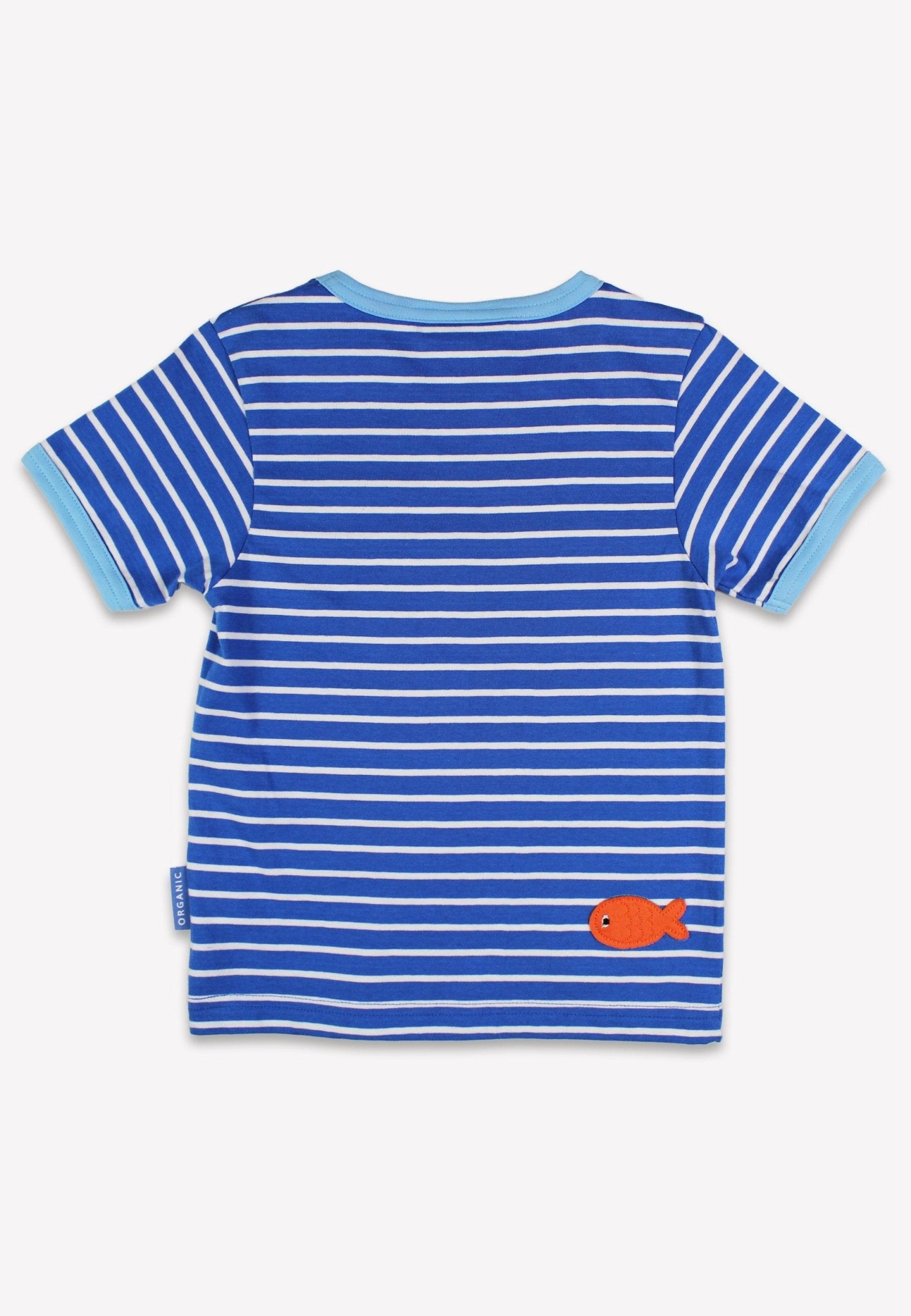 Organic Blue Anchor Applique Short Sleeved T-Shirt - Toby Tiger