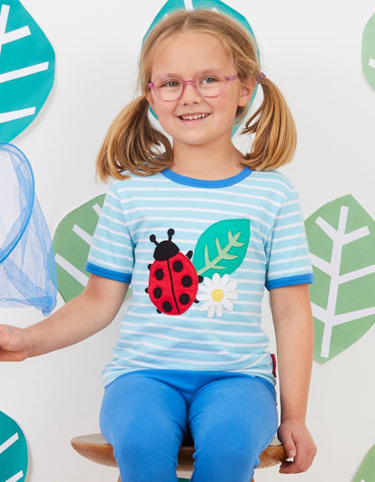 Organic Ladybird Applique T-Shirt - Toby Tiger UK Retail