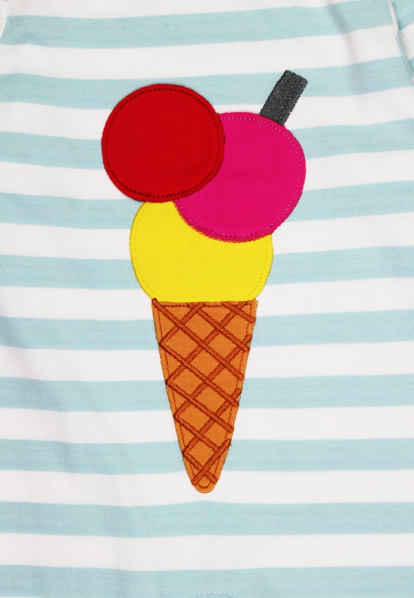 Organic Ice Cream Applique Short Sleeved T-Shirt - Toby Tiger