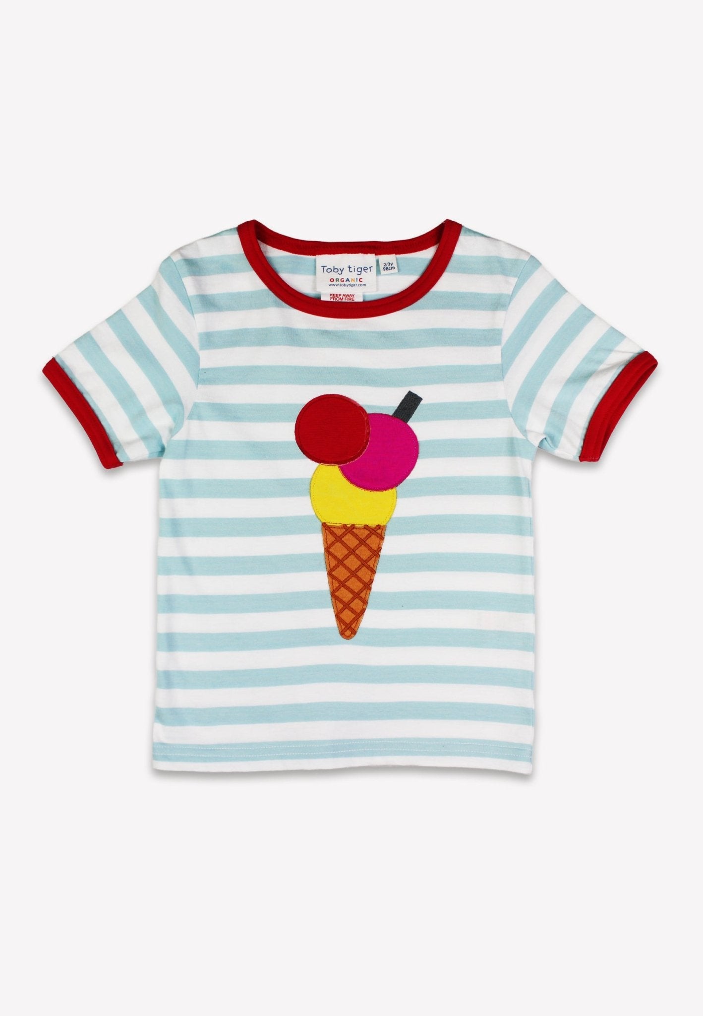 Organic Ice Cream Applique Short Sleeved T-Shirt - Toby Tiger