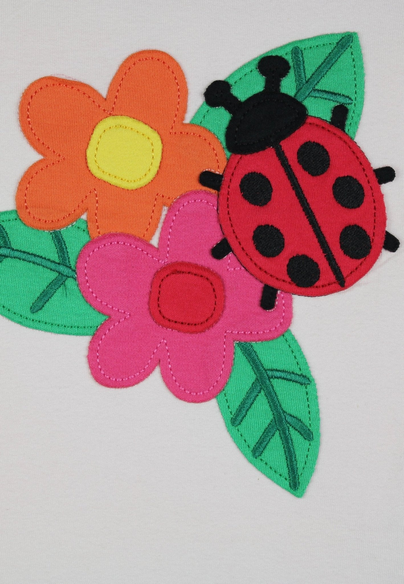 Organic Ladybird Applique Short Sleeved T-Shirt - Toby Tiger