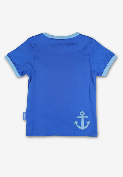 Organic St Ives Boat Applique Short Sleeved T-Shirt - Toby Tiger