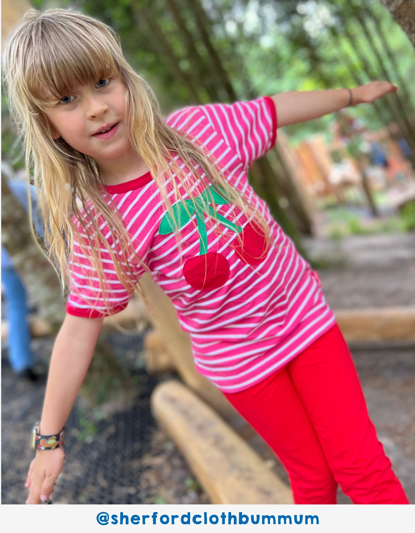 Organic Cherry Applique T-Shirt - Toby Tiger UK Retail