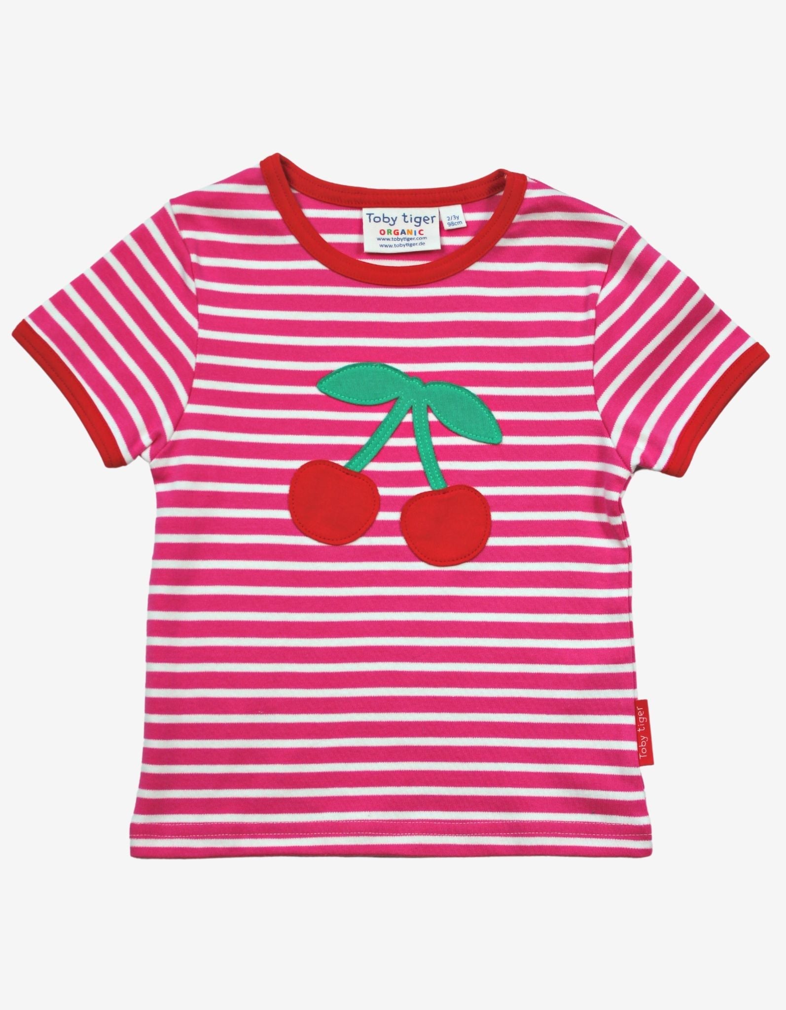 Organic Cherry Applique T-Shirt - Toby Tiger UK Retail