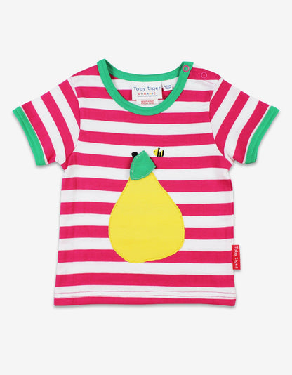 Organic Pear Applique T-Shirt - Toby Tiger UK Retail